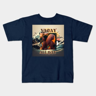 Vintage-Inspired Curvy Wave T-Shirt Kids T-Shirt